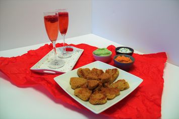Valentijnsmocktails met falafelhartjes
